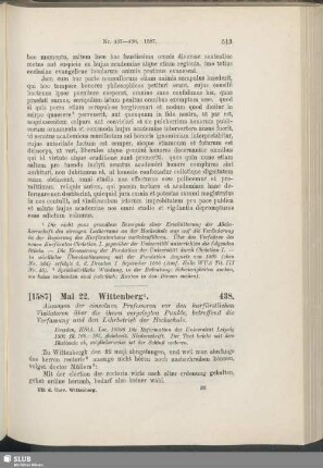 438. [1587], Mai 22. Wittenberg