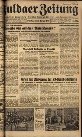 Ausgabe vom Dienstag, den 21. Februar 1939.