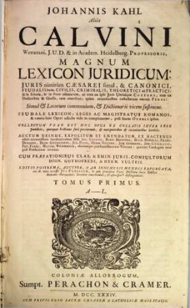 Lexicon iuridicum, 1