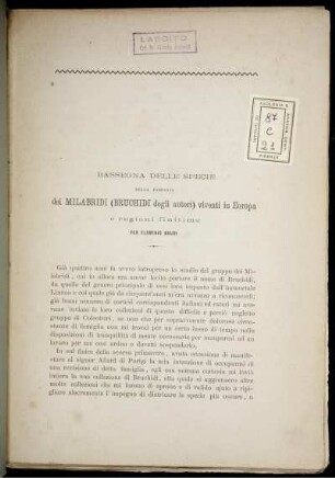 Rassegna Delle Specie