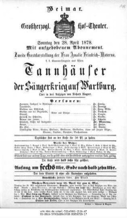 Tannhäuser und der Sängerkrieg auf Wartburg