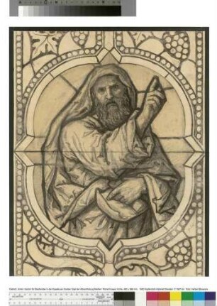 Karton für Glasfenster in der Kapelle am Großen Saal der Albrechtsburg Meißen: Prophet Hosea