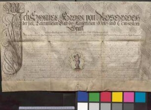 Samuel Knorr von Rosenroth verleiht Gottfried Meißner das Notariatsdiplom