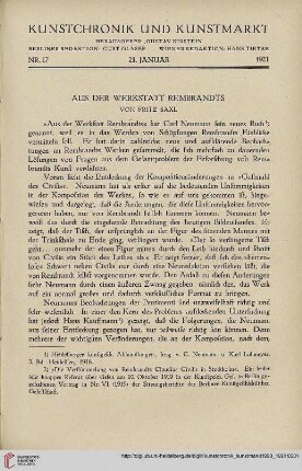 Neue Folge 32 = Jahrgang 56: Aus der Werkstatt Rembrandts