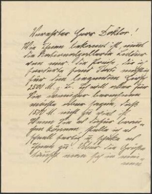 Brief von Karl Hagemeister an Robert René Kuczynski