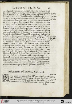Cap. VII. Dell'antichità dell'Imprese