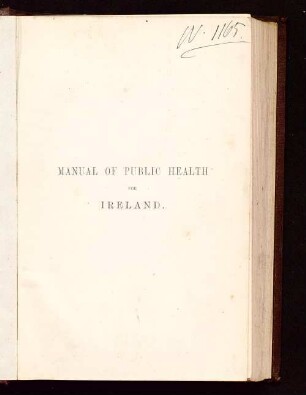 Manual of public health for Ireland