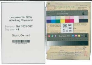 Entnazifizierung Gerhard Storm , geb. 12.07.1903 (Buerovorsteher)