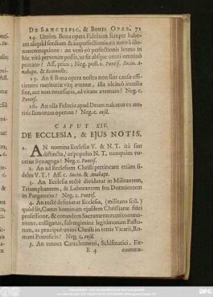 Caput XIV. De Ecclesia, & Eius Notis.