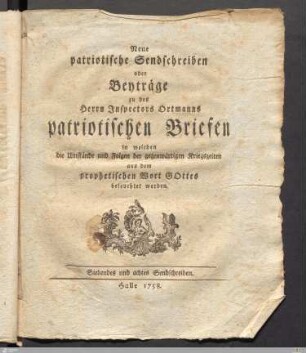 Siebendes und achtes Sendschreiben.