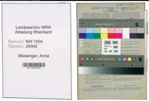 Entnazifizierung Anna Messinger , geb. 08.04.1888 ()