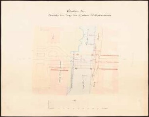 Durchbruch der Kaiser-Wilhelm-Straße, Berlin: Lageplan der Kaiser-Wilhelm-Brücke, 1:500