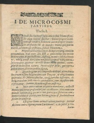 I. De Microcosmi Partibus.