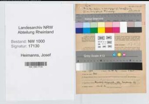 Entnazifizierung Josef Heimanns, geb. 20.03.1903 (Justizinspektor)