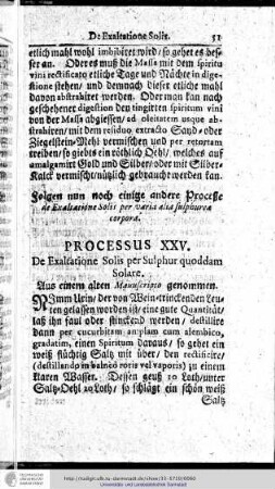 Processus XXV