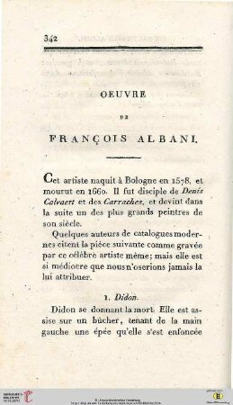 Oeuvre de François Albani