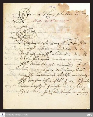 Brief von August Hermann Francke an Gottfried Vockerodt.