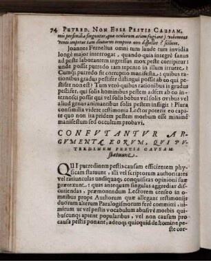Confutantur Argumenta Eorum, Qui Putredinem Pestis Causam statuunt