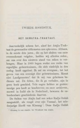 Tweede hoofdstuk. Het Sumatra-traktaat