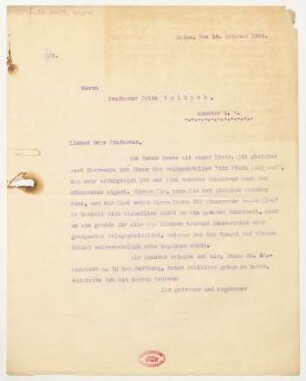 Brief an Fritz Volbach : 18.02.1926