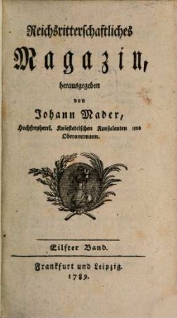 Reichsritterschaftliches Magazin. 11. 1789