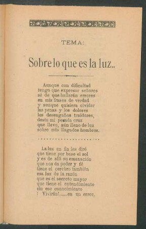 Tema: Sobre lo que es la luz...