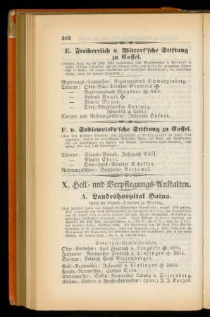 X. Heil= und Verpflegungs=Anstalten.