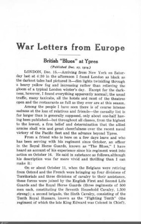 War letters from Europe