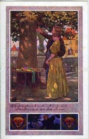 Liedillustration, Postkarte des Deutschen Schulvereins Nr.375