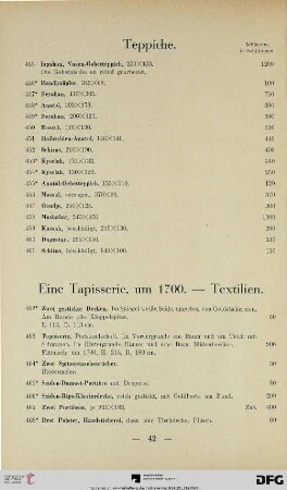 Eine Tapisserie, um 1700. – Textilien (Nr. 462-474)