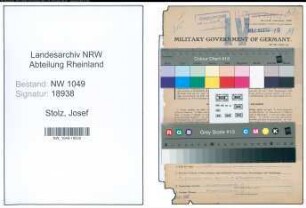 Entnazifizierung Josef Stolz , geb. 21.11.1890 (Pensionaer)