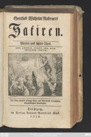 Theil 4: Gottlieb Wilhelm Rabeners Satiren
