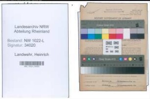 Entnazifizierung Heinrich Landwehr , geb. 20.01.1891 (Bahnbeamter)
