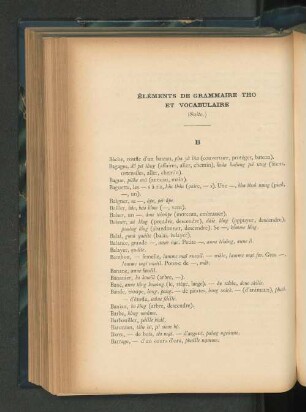 Elements de grammaire Tho et vocabulaire