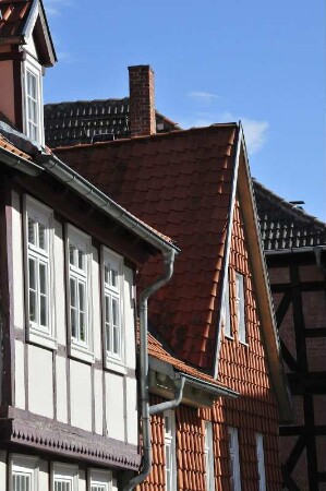 Quedlinburg - Sanierte Fachwerkhäuser : Sanierte Fachwerkhäuser in der Gasse Neuendorf. Aufgenommen am 19. Juli 2012 in Quedlinburg