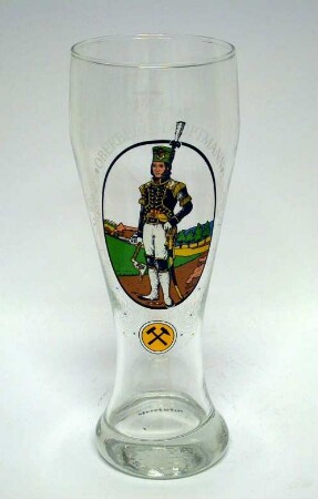 Weizenbierglas mit sächsischem Oberberghauptmann