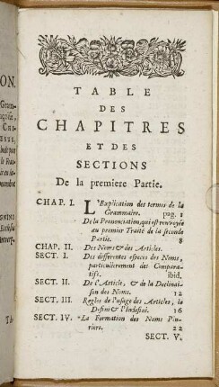 Table Des Chapitres Et Des Sections.