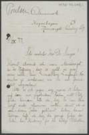 Brief von Viggo Albert Poulsen an Jakob Singer