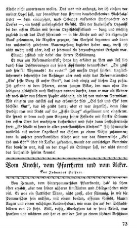 Vom Knecht, vom Pfarrherrn und vom Acker
