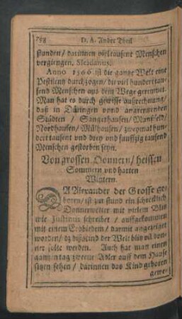 Von grossen Donnern/ heissen Sommern und harten Wintern.