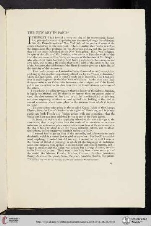 The New Art in Paris [reprint from The Forum, February 1911]