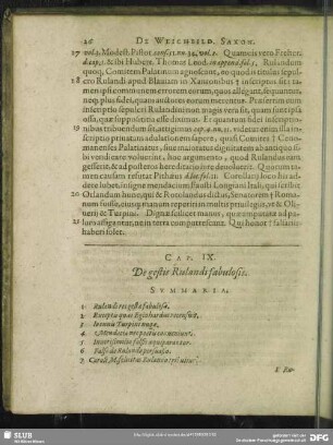 Cap. IX. De gestis Rulandi fabulosis