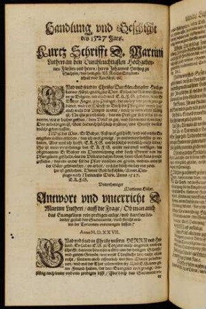 Handlung und Geschicht des 1527 Jars.
