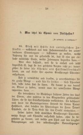 5. Was lehrt die Chemie vom Fleischessen?