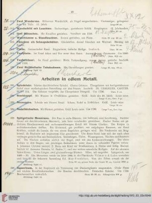 Arbeiten in edlem Metall (Nr. 321-359)