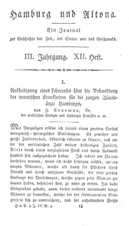 III. Jahrgang. XII. Heft