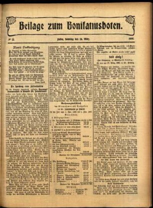 Zweite Ausgabe vom Sonntag, den 24. März 1907.