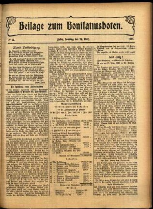 Zweite Ausgabe vom Sonntag, den 24. März 1907.