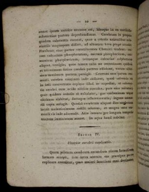 Sectio IV. Ulterior cerebri explicatio