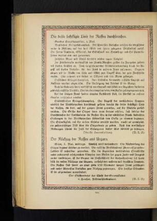 Der Rückzug der Russen aus Ungarn.